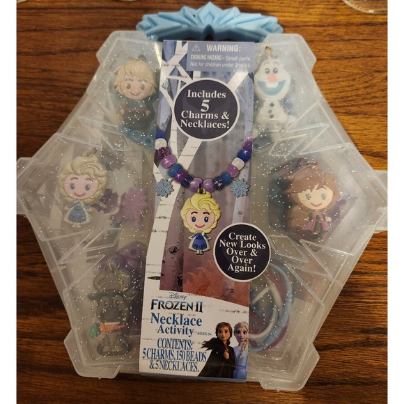 Disney Other - Disney Frozen II Necklace‎ Activity Set 5 Charms 150 Beads 5 Necklaces NIB